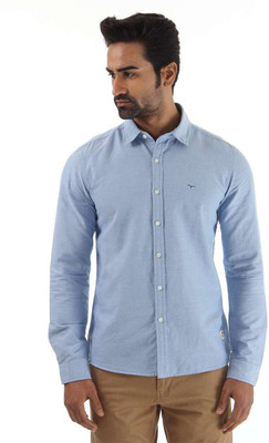 

Flying Machine Men's Solid Casual Blue Shirt, Fmsh3303blue