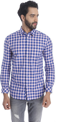 Jack & Jones Men' Checkered Casual Blue, White Shirt