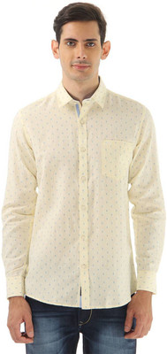 

Monte Carlo Men's Printed Casual Yellow Shirt