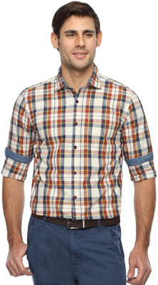 

D'Indian Club Men's Checkered Casual Brown Shirt