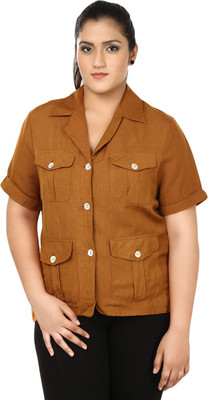 

Eves Pret A Porter Women's Solid Casual Brown Shirt