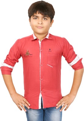 

Aedi Boys Solid Casual Red Shirt