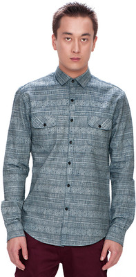 Srota Men Printed Casual Blue Shirt