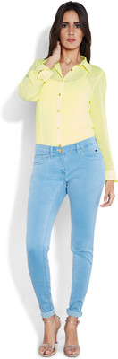

Park Avenue Women's Solid Formal Yellow Shirt, Medium yellow