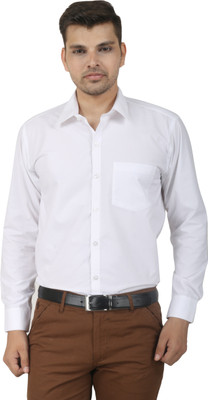 

Crazy4White Men's Solid Formal White Shirt