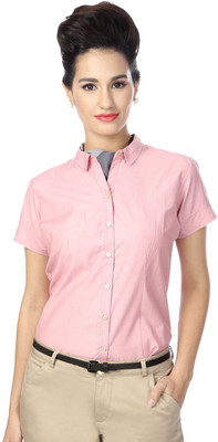 

Annabelle Women's Striped Formal Pink Shirt