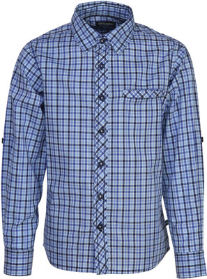 

Bells and Whistles Boys Checkered Casual Blue Shirt