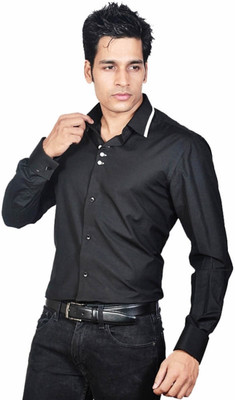 

Dazzio Men's Solid Casual Black, White Shirt