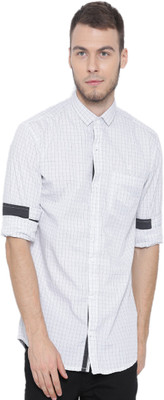 

Fifty Two Men's Checkered Casual White Shirt