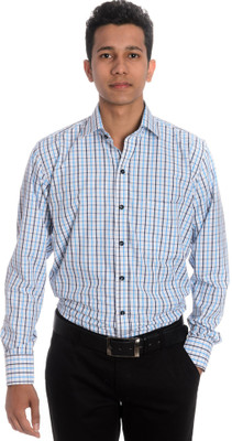 

Tag & Trend Men's Checkered Formal Blue Shirt, Deep sky blue