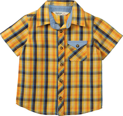

Beebay Boys Checkered Casual Yellow Shirt