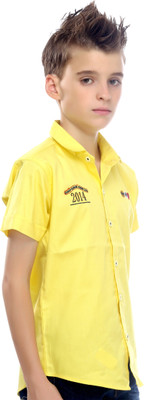 

MashUp Boys Self Design Casual Yellow Shirt
