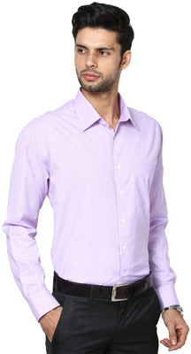 Shaftesbury London Men Solid Casual Purple Shirt Shaftesbury London Men Solid Casual Purple Shirt