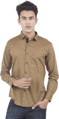 

EdenElliot Men's Printed Casual Shirt, Brown