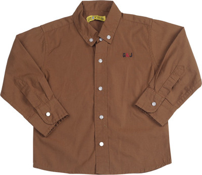 

Gini & Jony Baby Boys Solid Casual Brown Shirt, 1207