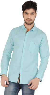 

Appollo Men' Solid Casual Blue Shirt