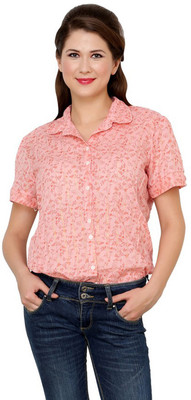 

Vastrasutra Women's Printed Casual Shirt, Pink