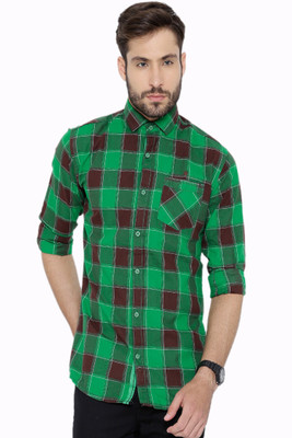 

Fifty Two Men's Checkered Casual Green Shirt