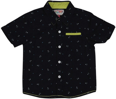 

Wow Mom Boys Printed Casual Dark Blue Shirt, Navy