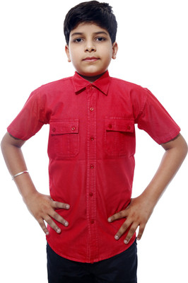 

Ennjoy Boys Solid Casual Red Shirt