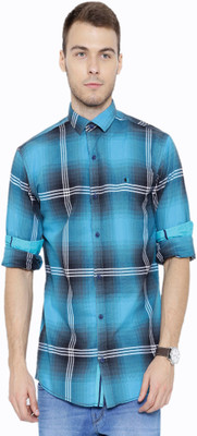 

Fifty Two Men's Checkered Casual Blue Shirt