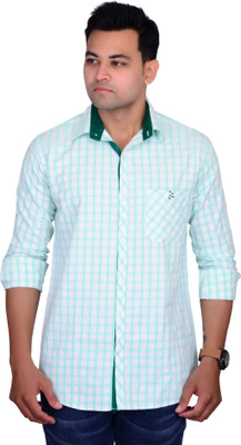 BRITISH TERMINAL Men Self Design Casual Green Shirt