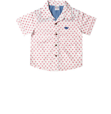 

Wow Mom Boys Printed Casual Pink Shirt