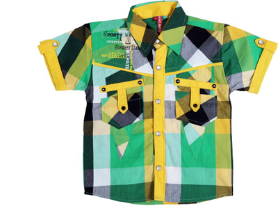 

Bad Boys Boy's Checkered Casual Multicolor Shirt, Red