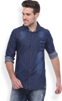

Skie Studio Men's Solid Casual Blue Shirt