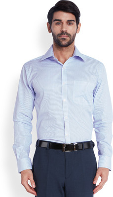 

Park Avenue Men's Striped Formal Blue Shirt