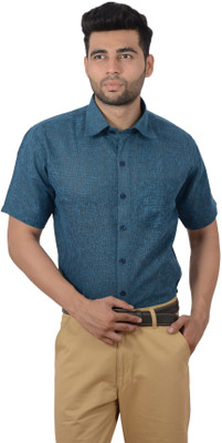 

Studio Nexx Men's Woven, Checkered Formal Blue, Dark Blue Shirt, Turquoise