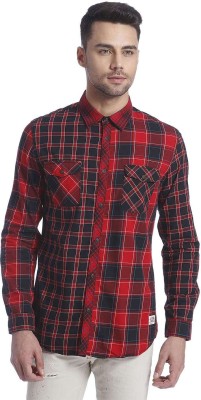 

Jack & Jones Men's Checkered Casual Red Shirt, Burgundy