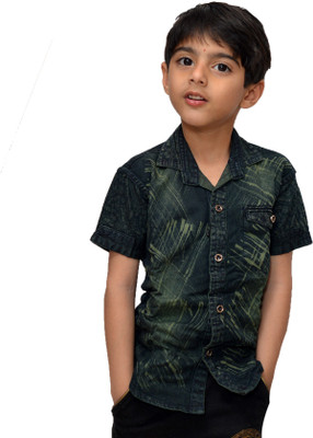

Crux & Hunter Boy's Graphic Print Casual Green Shirt, Multicolor