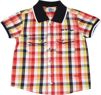 

People Boys Checkered Casual Multicolor Shirt