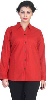 

Ten on Ten Women's Solid Casual Red Shirt