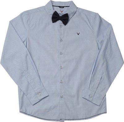 

Allen Solly Junior Boys Self Design Casual Light Blue Shirt