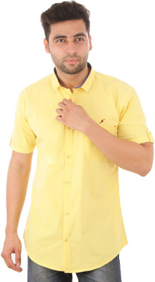 

Studio Nexx Men's Solid Casual Yellow Shirt