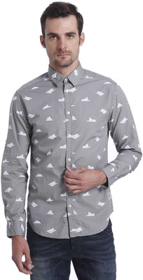 

Jack & Jones Men's Printed Casual Grey Shirt, Wild dove