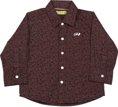 

Gini & Jony Baby Boys Self Design Casual Brown Shirt, 1219