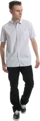 

Indian Terrain Men's Striped Casual Multicolor Shirt, Lilac