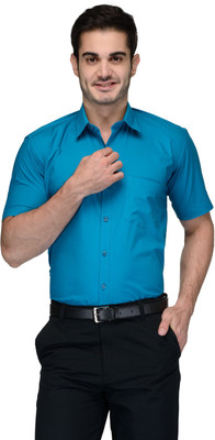 

FabTag - Being Fab Men's Solid Formal Blue Shirt, Turquoise
