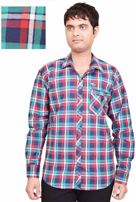 

British Terminal Men's Checkered Casual Red Shirt