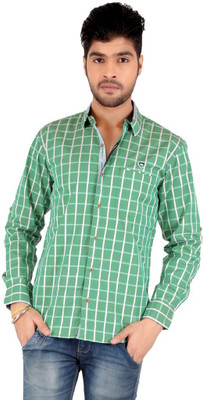 

Carbone Men's Checkered Casual Yellow Shirt, Lightfawn