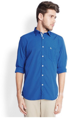 

Parx Men's Solid Casual Dark Blue Shirt
