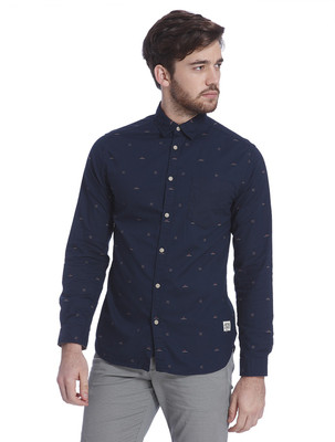 

Jack & Jones Men's Printed Casual Dark Blue Shirt, Navy blazer