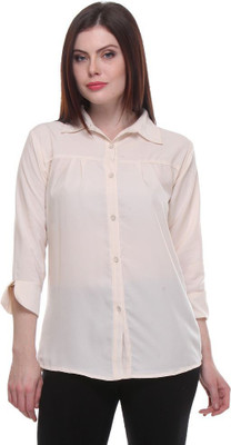 

TeeMoods Women' Solid Casual Beige Shirt