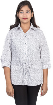 

Juee Women's Printed Casual White Shirt