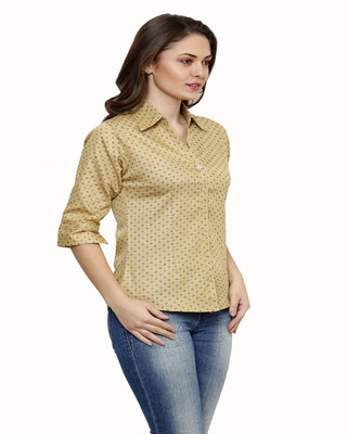

Ritzzy Women's Printed Casual Shirt, Beige