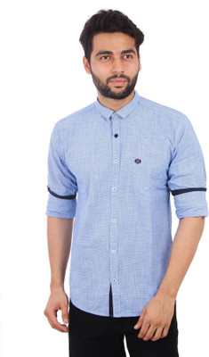 

Studio Nexx Men's Checkered Casual Light Blue Shirt