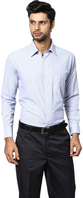 Shaftesbury London Men Striped Casual Blue Shirt